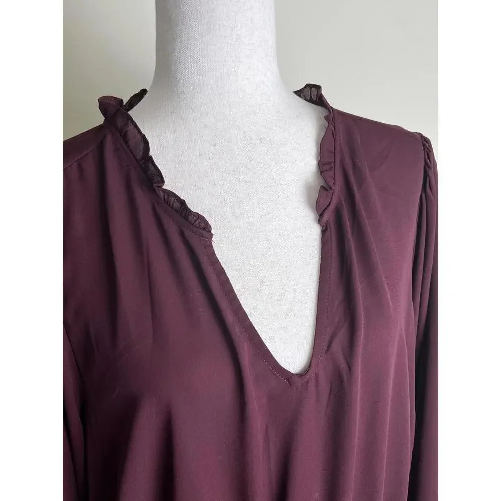 Torrid Burgundy Ruffle Peplum Blouse – Size 2X – NWOT - Picture 5 of 5